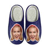 FacePajamas Slippers-2ML-ZD Adult / Blue / XS Custom Big Face Multicolor Cotton Slippers for Adult&Kids Personalized Non-Slip Slippers Warm House Shoes