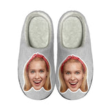 FacePajamas Slippers-2ML-ZD Adult / Grey / XS Custom Big Face Multicolor Cotton Slippers for Adult&Kids Personalized Non-Slip Slippers Warm House Shoes