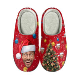 FacePajamas Slippers-2ML-ZD Adult / XS Custom Face Christmas Tree Cotton Slippers for Adult&Kids Personalized Non-Slip Slippers Warm House Shoes