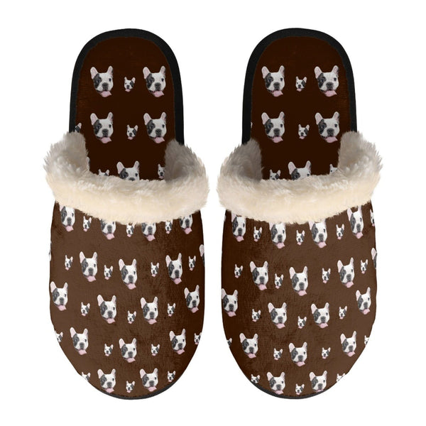 FacePajamas Slippers-2ML-ZD Brown / XS Custom Face Fuzzy Slippers for Women and Men Personalized Photo Non-Slip Slippers Indoor Warm House Shoes