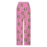 FacePajamas Pajama Pants& Bandana-2ML-SDS Custom Cat Dog Face Solid Color Pajama Pants and Pet Dog Bandana