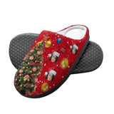 FacePajamas Slippers-2ML-ZD Custom Face Christmas Tree Cotton Slippers for Adult&Kids Personalized Non-Slip Slippers Warm House Shoes