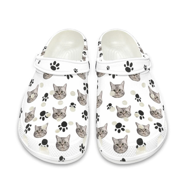 FacePajamas Hole Shoes-2ML-ZD Custom Face Pet Footprint Hole Shoes Personalized Photo Clog Shoes Unisex Adult Funny Slippers (DHL is not supported)