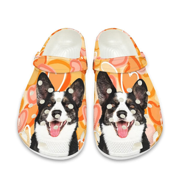 FacePajamas Hole Shoes-2ML-ZD Custom Pet Face Orange Hole Shoes Personalized Photo Clog Shoes Unisex Adult Funny Slippers (DHL is not supported)