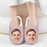 FacePajamas Slippers-2ML-ZD Kid / Pink / XS Custom Big Face Multicolor Cotton Slippers for Adult&Kids Personalized Non-Slip Slippers Warm House Shoes