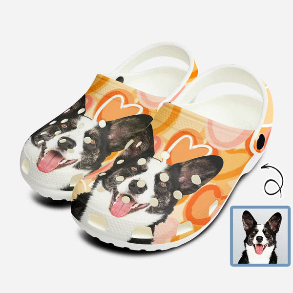 FacePajamas Hole Shoes-2ML-ZD Men / Men: US3.5 Custom Pet Face Orange Hole Shoes Personalized Photo Clog Shoes Unisex Adult Funny Slippers (DHL is not supported)