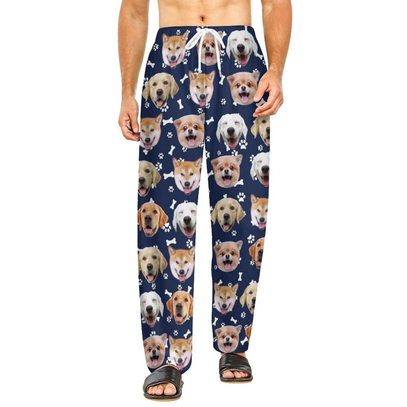 FacePajamas Pajama Pants& Bandana-2ML-SDS Navy Blue / Adult's Unisex Pants: S Christmas Flash Sale For Kids-Custom Dog Face Kid's Long Pajama Pants Best Christmas Gifts for Children