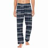 FacePajamas Pajama Shirt&Pants Black Lattice / S Custom Name Black&Blue Lattice Sleepwear Personalized Men's Slumber Party Long Pajama Pants