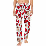FacePajamas Pajama Pants Custom Face Pajama Pants Red Heart Sleepwear for Men & Women