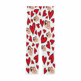 FacePajamas Pajama Pants Custom Face Pajama Pants Red Heart Sleepwear for Men & Women