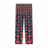 FacePajamas Pajama Pants Custom Face Pajama Pants Red Heart with Lover's Face Sleepwear for Men & Women