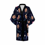 FacePajamas Pajama Custom Husband Face Leaf Women's Short Sleepwear Funny Personalized Photo Pajamas Kimono Robe