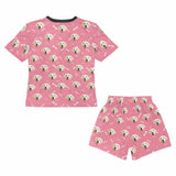 FacePajamas Pajama Little Kids Pajamas Custom Pets Face Little Bone Nightwear Personalized Short Sleeve Pajama Set For Girls 2-7Y