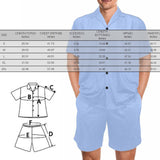 FacePajamas Pajama Personalized Photo Pajamas For Men Summer Loungewear Custom Leaves Men's V-Neck Short Sleeve Pajama Set