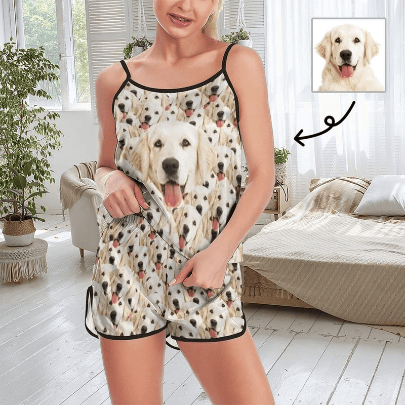 FacePajamas Pajama Women's Sexy Cami / XS Pet Face Pajama Set with My Lovely Dog Personalized Men's Pajamas Summer Loungewear