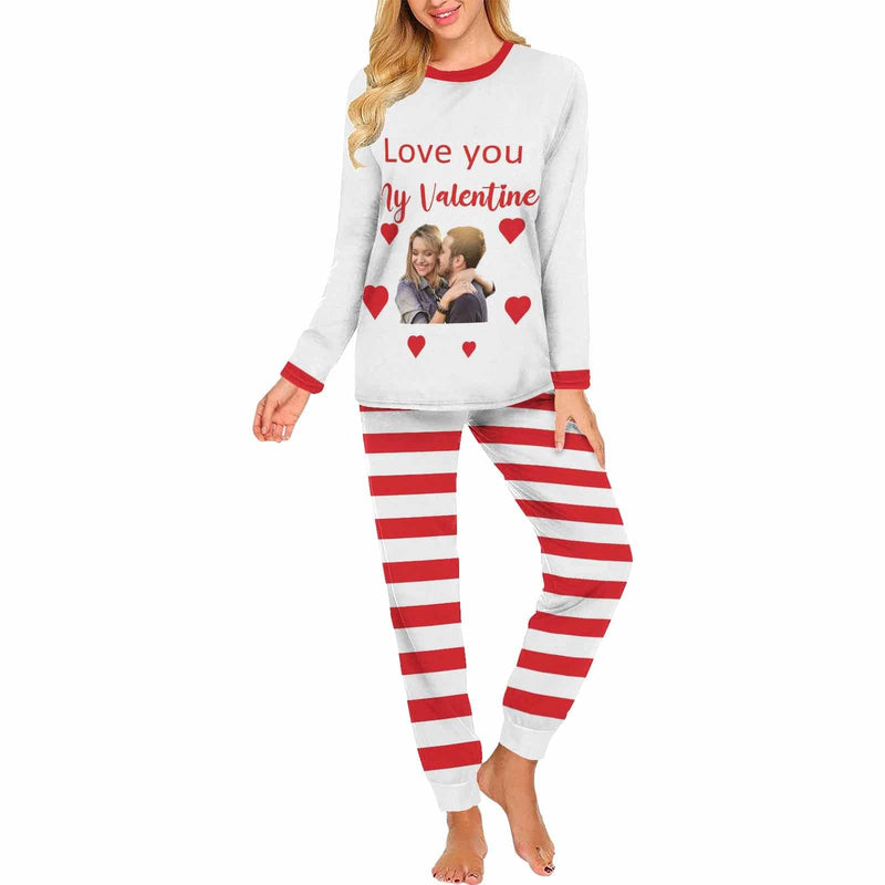 FacePajamas Pajama Women / XS [TikTok Hot Selling]Custom Photo Valentine's Day Couple Matching Pajamas Personalized Photo Long Sleeve Pajamas Set