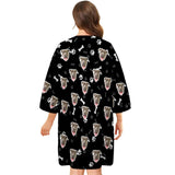 DogPicGift Pajama Custom Dog Face Nightdress Personalized Photo Women's Oversized Colorful Nightshirt Bone Gifts For Women