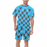 DogPicGift Pajama Men / S Personalized Pet Face Heart Men Sleepwear&Women's Oversized Sleep Tee Custom Dog Crew Neck Couple Matching Short Pajama Set