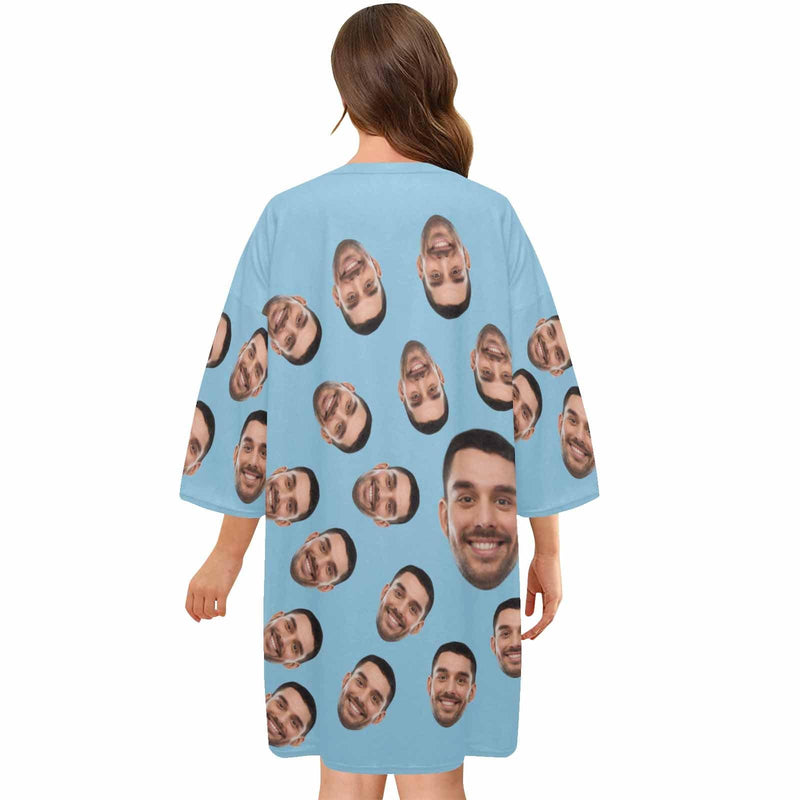 DogPicGift Pajama Personalized Face Black Pajamas for Men Sleepwear&Women's Oversized Sleep Tee Custom Crew Neck Couple Matching Short Pajama Set