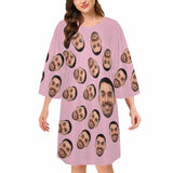 DogPicGift Pajama Women / Pink / S Personalized Face Black Pajamas for Men Sleepwear&Women's Oversized Sleep Tee Custom Crew Neck Couple Matching Short Pajama Set
