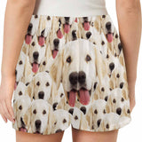 FacePajamas Sets 8.17-纯色黑底多头-女士短裤  Women&#039;s Pajama Shorts (Model Sets 11)