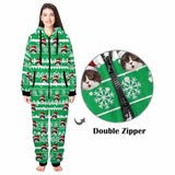 FacePajamas Pajama Adult Onesie Adult / S [Thick Soft Fabric] Funny Flannel Fleece Adult Onesie Pajamas Custom Face Christmas Jumpsuit Homewear