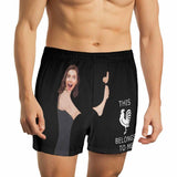 FacePajamas Men Underwear-shorts Black / S Custom Face This Belongs to Me Multicolor Boxer Shorts Pure Cotton Shorts for Men
