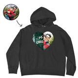 FacePajamas Hoodie-2ML-1688 Black / S [Thickened Fabric] Custom Photo Heart Flip Sequin Hoodie Pure Cotton Christmas Gift Unisex For Men Women [Double Print]