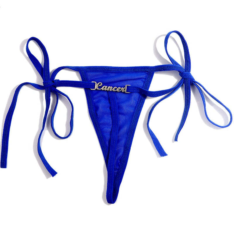 FacePajamas Women Underwear-1YN-SMT Blue Custom Name Letters Thongs G-string Thongs for Women Panties Soft Side Tie Lingerie Briefs Multicolor Panties Sexy Jewelry(DHL is not supported)