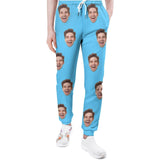 FacePajamas Sweatpants-2WH-SDS Blue / S Custom Face Multicolor Sweatpants Unisex Personalized Closed Bottom Casual Joggers