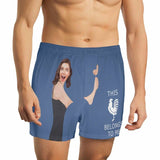 FacePajamas Men Underwear-shorts Blue / S Custom Face This Belongs to Me Multicolor Boxer Shorts Pure Cotton Shorts for Men