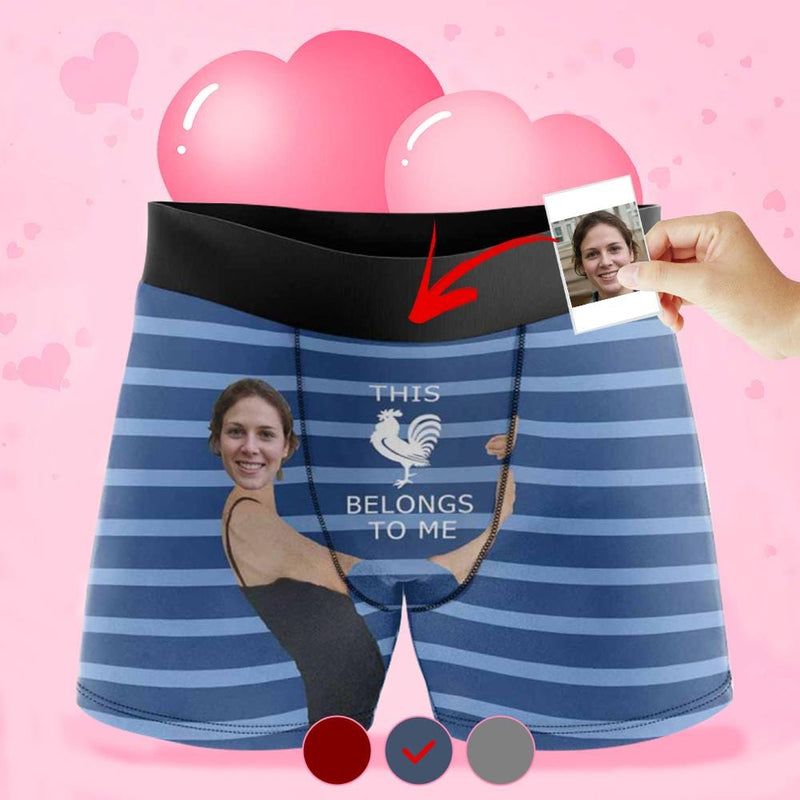 FacePajamas Men Underwear Custom Boxer Briefs This Belongs to Me Personalized Gift For Boyfriend Face Boxer Underwear Valentine's Day Gifts