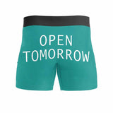 FacePajamas Men Underwear Custom Boxers Personalized Green Underwear with Face Close And Open Tomorrow Custom Men's Boxer Briefs
