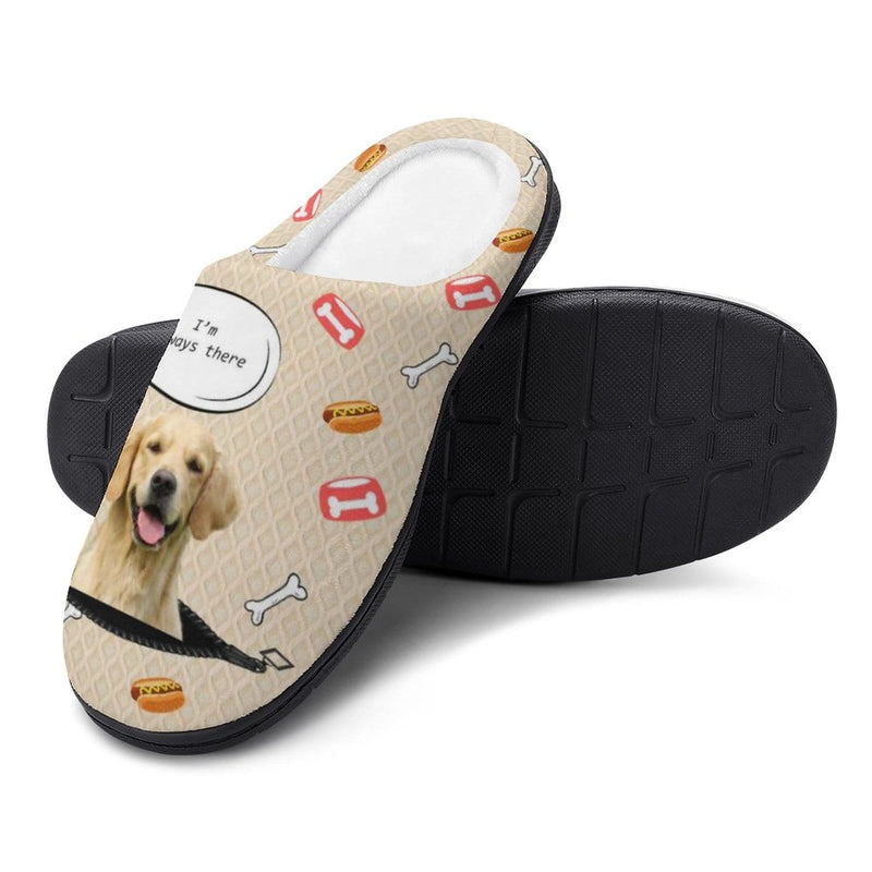 FacePajamas Slippers Custom Dog's Photo Always There All Over Print Cotton Slippers