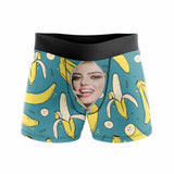 FacePajamas Men Underwear Custom Face Banana Element Men's All-Over Print Boxer Briefs Unique Underwear For Valentine's Day Gift