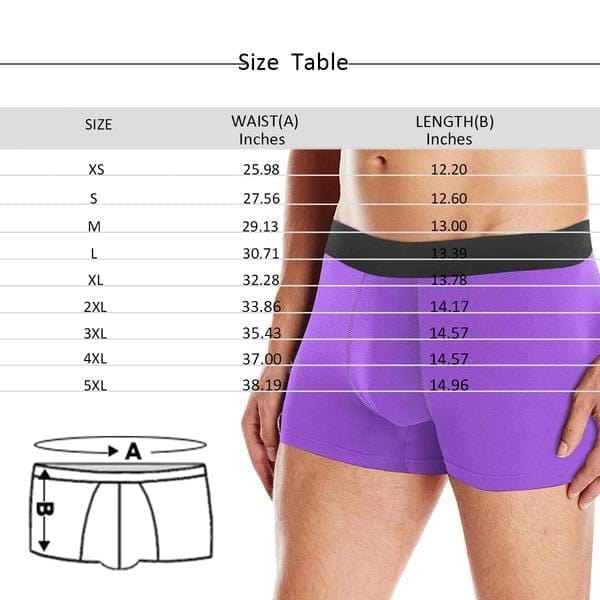 FacePajamas Men Underwear Custom Face Belongs To Me Hug Men's Boxer Briefs Personalized Boxers Underwear With Picture For Valentine's Day Gift