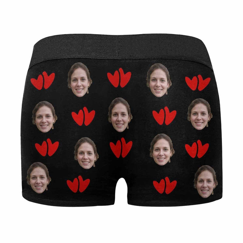 FacePajamas Men Underwear Custom Face Boxer Briefs I'm Nuts About You Personalized Photo Undies Face Boxer Underwear Valentine's Day for Him