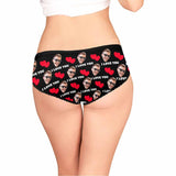 FacePajamas Mix Women Underwear Custom Face Briefs Personalized Love Heart Panties Underwear with Photo Women's High-cut Briefs Valentine Gift for Her