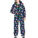 FacePajamas Hooded Onesie-2ML-ZD Custom Face Christmas Family Hooded Onesie Jumpsuits with Pocket Personalized Zip One-piece Pajamas for Adult kids