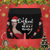 FacePajamas Men Underwear Custom Face Christmas Hat I Licked It Embrace Red Men's All-Over Print Boxer Briefs Unique Underwear For Valentine's Day Gift