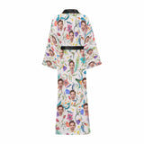 FacePajamas Custom Face Colorful Flower Women's Long Pajamas Personalized Photo Long Pajamas Kimono Robe
