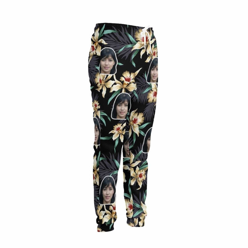 FacePajamas Hoodie Set-2WH-SDS Custom Face Flower Hoodie Sweatpant Set Personalized Unisex Loose Hoodie Top Outfits