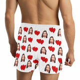 FacePajamas Men Underwear-shorts Custom Face Heart Multicolor Boxer Shorts Pure Cotton Shorts for Men