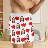 FacePajamas Men Underwear-shorts Custom Face Heart Multicolor Boxer Shorts Pure Cotton Shorts for Men