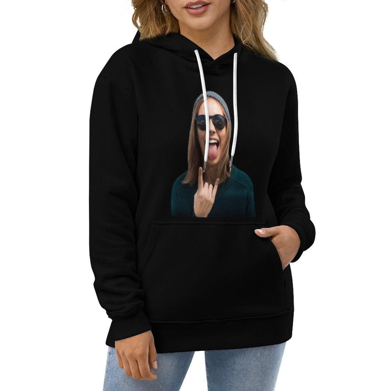 FacePajamas Hoodie-2WH-SDS Custom Face Hoodie Black?Hoodie?with?Design Unisex Plus Size Hoodie for Him Her Personalized Big Face Loose Hoodie Top Outfits
