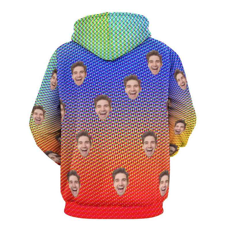FacePajamas Hoodie-2WH-SDS Custom Face Hoodie Cool?Hoodie?Designs Colorful Large Size Hooded Pullover Personalized Big Face Loose Hoodie Top Outfits