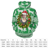 FacePajamas Hoodie-2WH-SDS Custom Face Hoodie Design Your Own Hoodie Green Plus Size for Him Her Personalized Photo Unisex Loose Hoodie Custom Top Outfits for Christmas