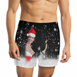 FacePajamas Men Underwear-shorts Custom Face Hug Funny Christmas Boxer Shorts Pure Cotton Shorts for Men