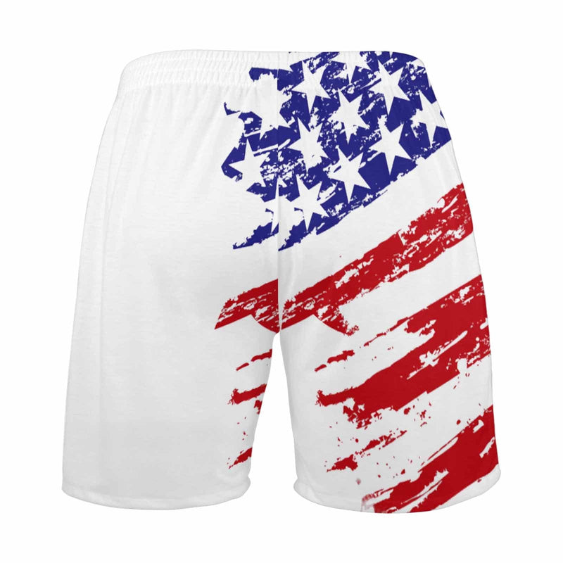 FacePajamas Custom Face Men's Pajama Shorts Personalized American Flag Sleepwear Shorts