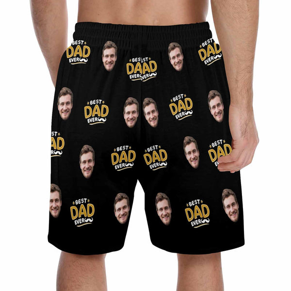 FacePajamas Custom Face Men's Pajama Shorts Personalized Best Dad Sleepwear Shorts